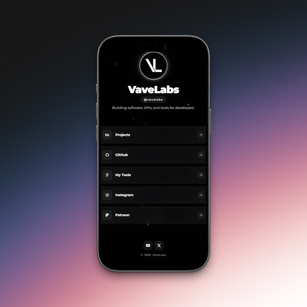 Developer Link in Bio Template | Built-in Visual Editor
