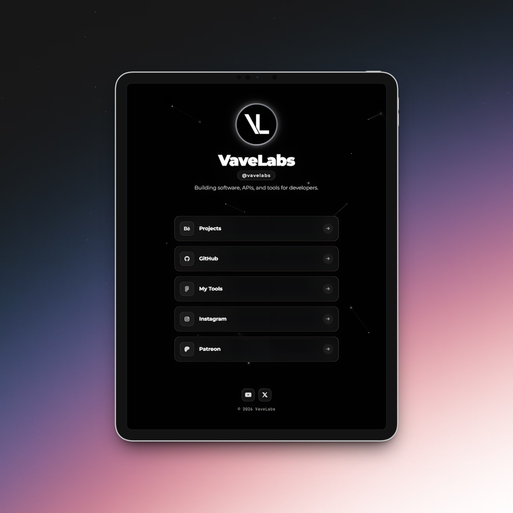 Developer Link in Bio Template | Built-in Visual Editor