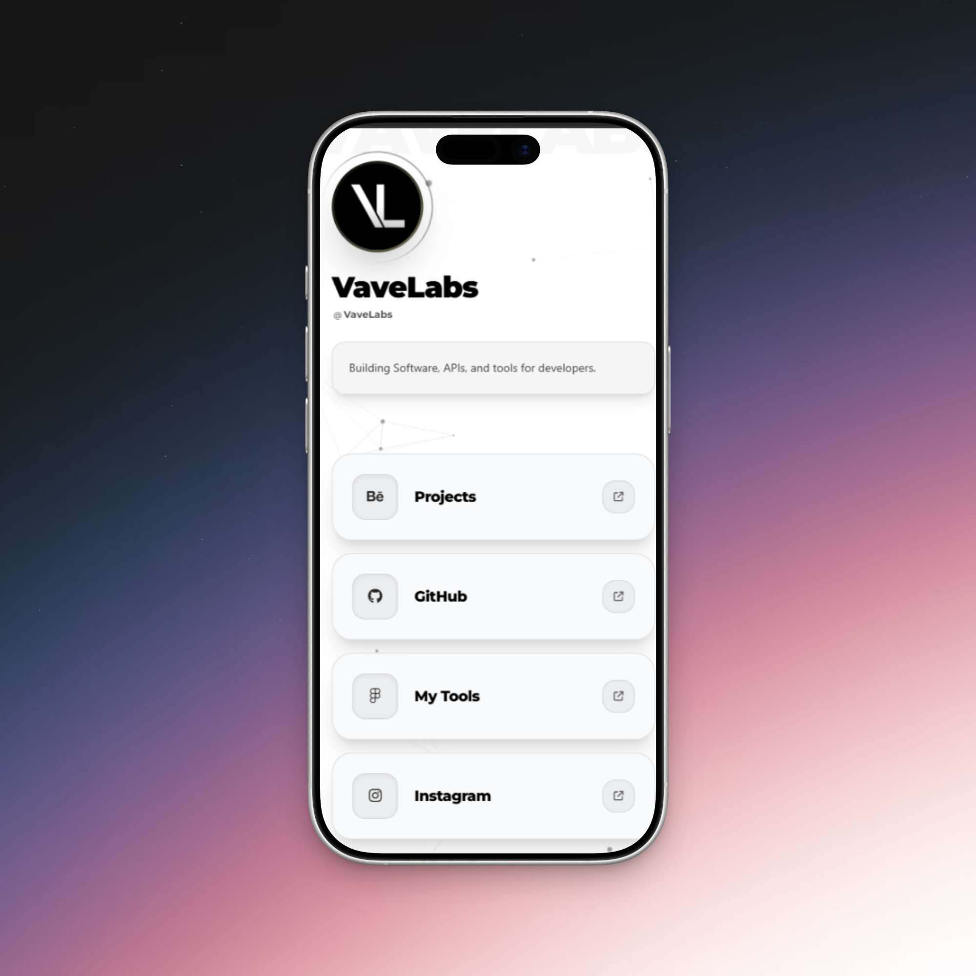 Developer Link in Bio Template | Built-in Visual Editor