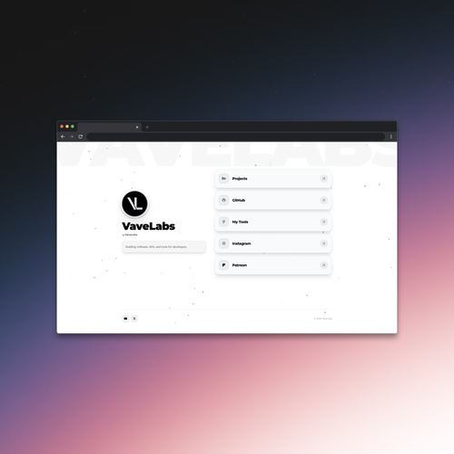 Developer Link in Bio Template | Built-in Visual Editor