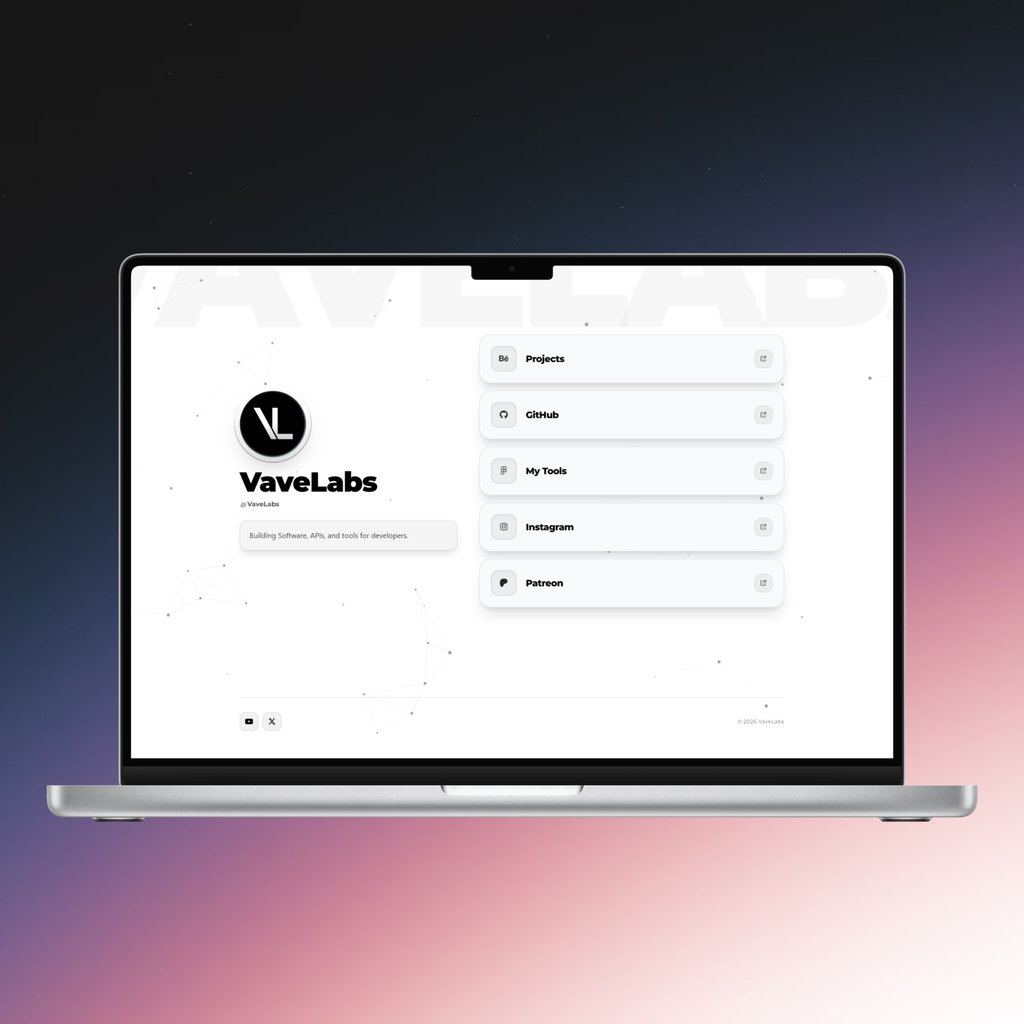 Developer Link in Bio Template | Built-in Visual Editor