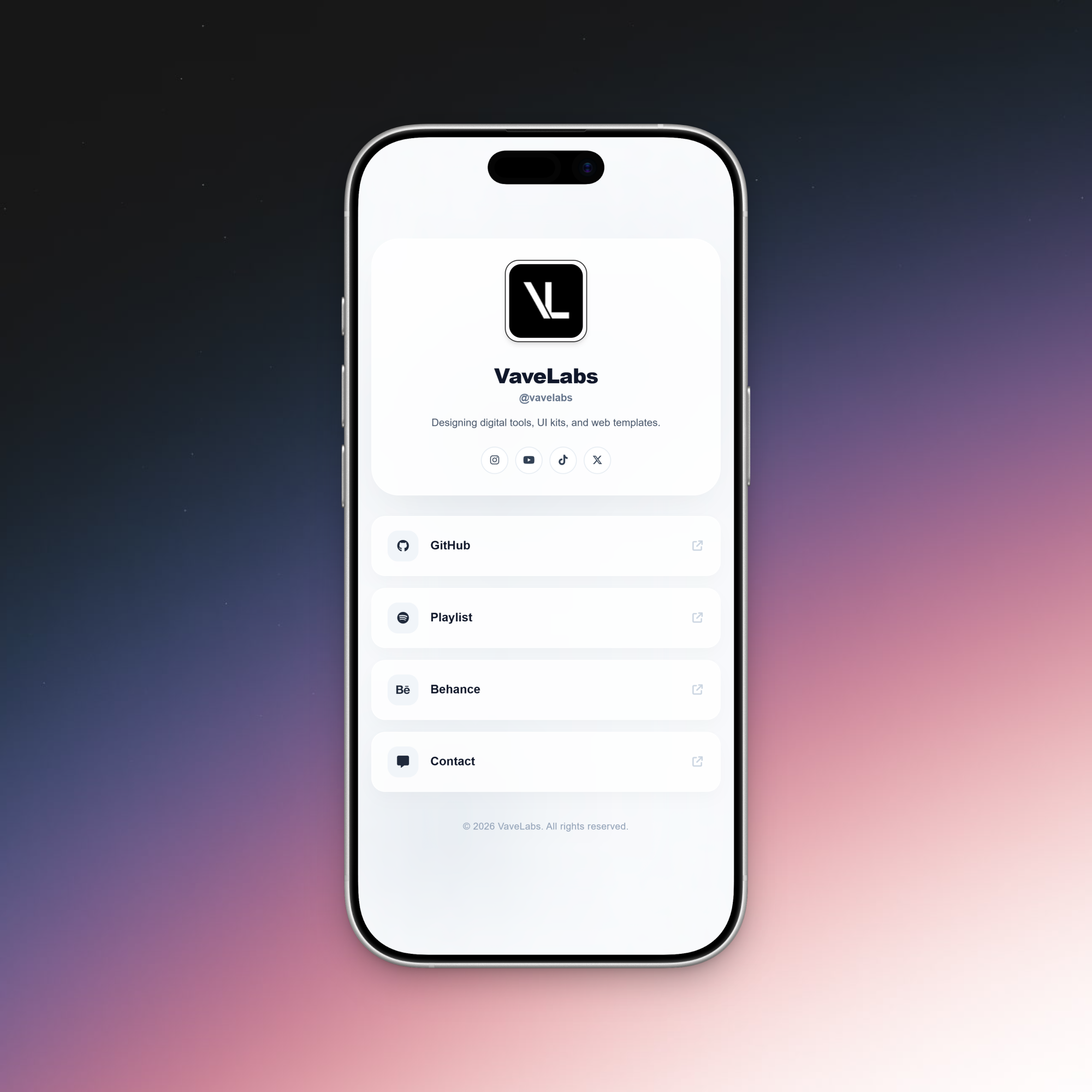 Dual-Theme Link in Bio Page | Responsive HTML & Tailwind CSS Landing Page