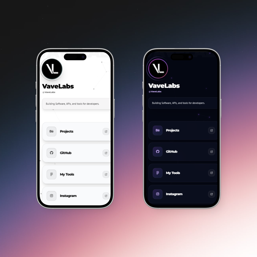 Developer Link in Bio Template | Built-in Visual Editor