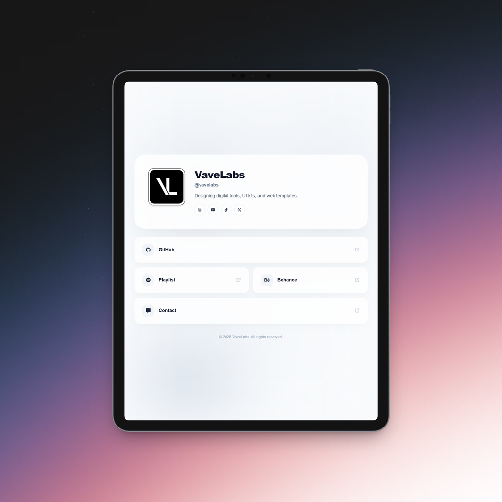 Dual-Theme Link in Bio Page | Responsive HTML & Tailwind CSS Landing Page