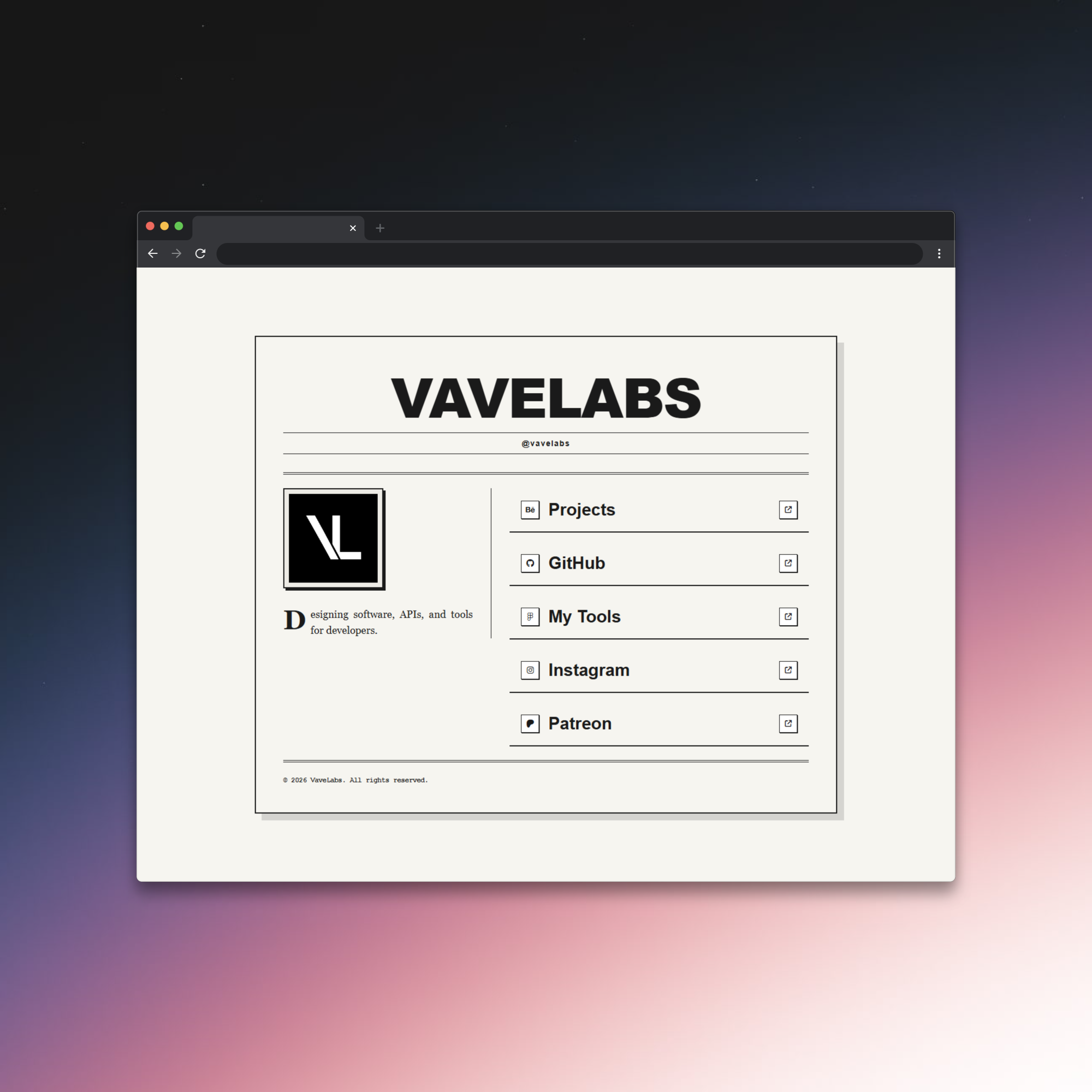 Editorial Press UI - Broadsheet Link Hub