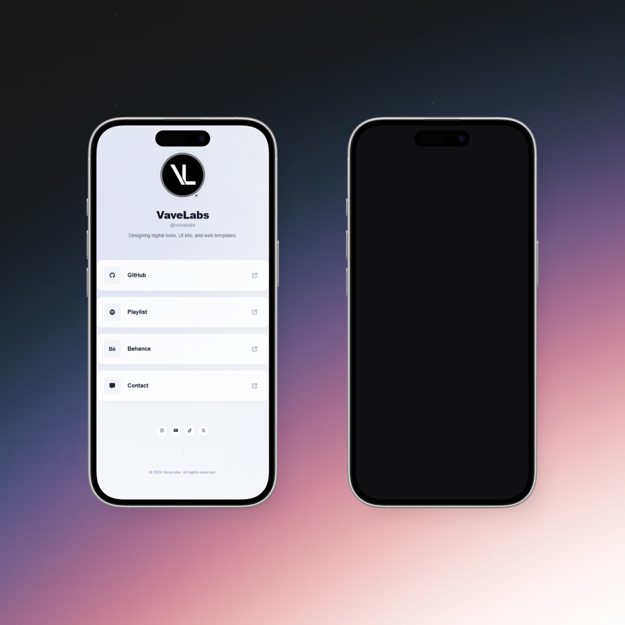Dual-Theme Link-in Bio | Responsive HTML & Tailwind CSS Landing Page