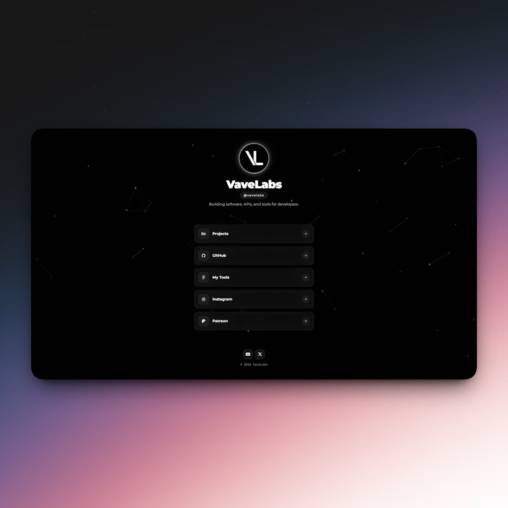 Developer Link in Bio Template | Built-in Visual Editor