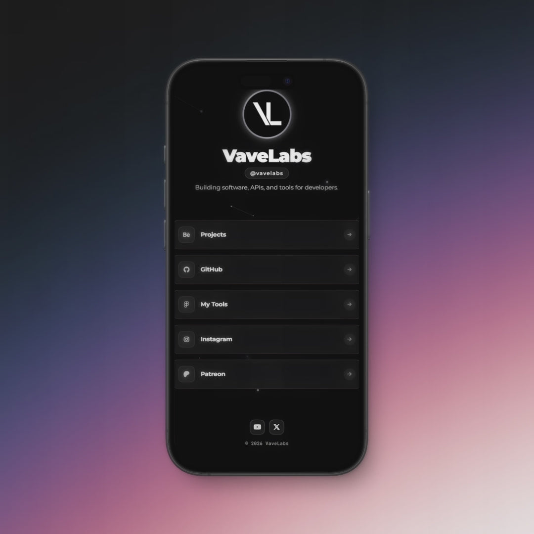 Developer Link in Bio Template | Built-in Visual Editor